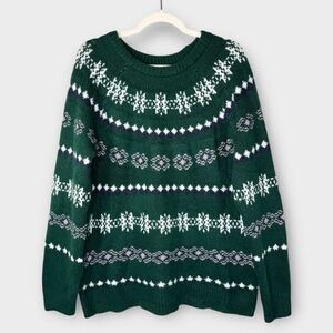 ***Sonoma Dark Green Patterned Women's Sweater Size XL